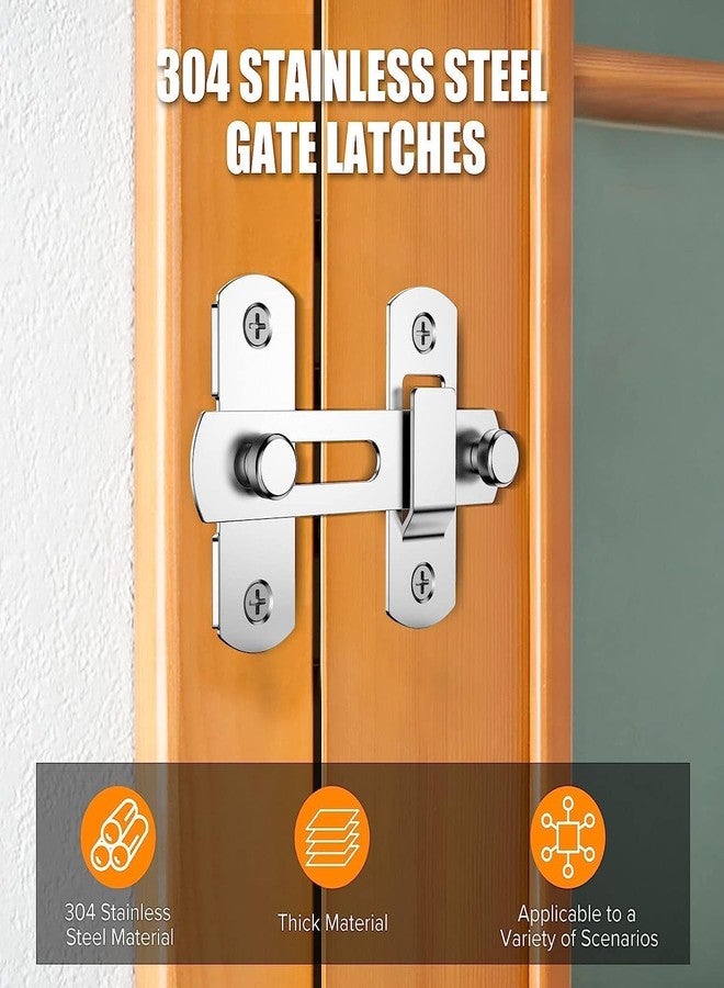 Scribify Door Lock Hardware,180 Degree Flip Sliding Barn Door Lock for Privacy,Stainless Steel Gate Latches Flip Latch Safety Door Bolt Latch Lock, for Cabinet, Bathroom, Window,Outdoor(1 pcs) - Image 4